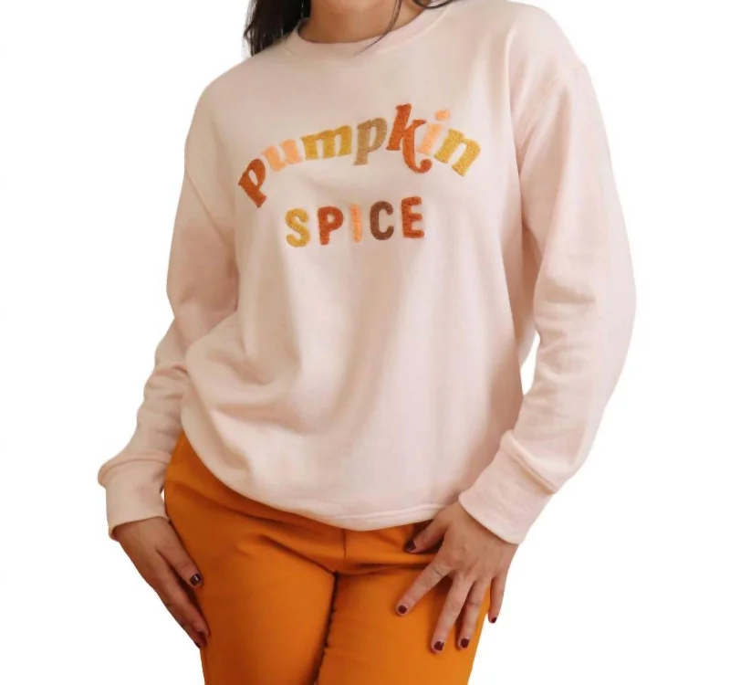 Pumpkin Spice Sweatshirt In Blush