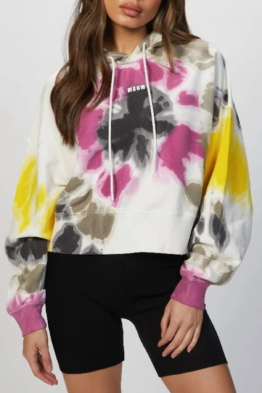 Tie-Dye Hoodie In White Multi