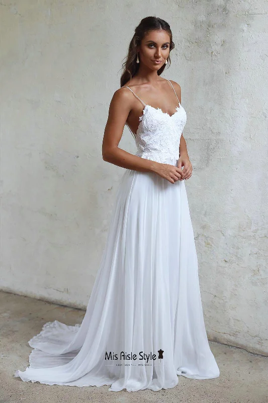 Spaghetti Straps Summer Wedding Dress