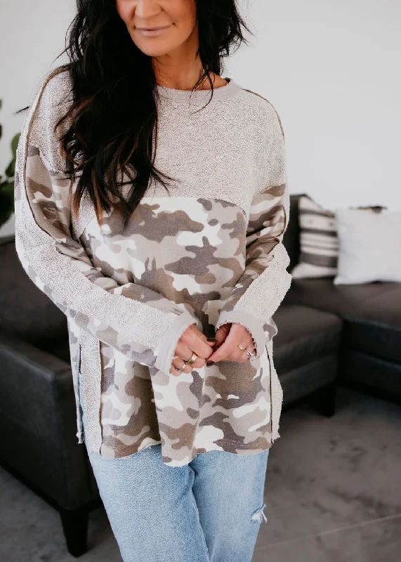 Clarice Camo Pullover