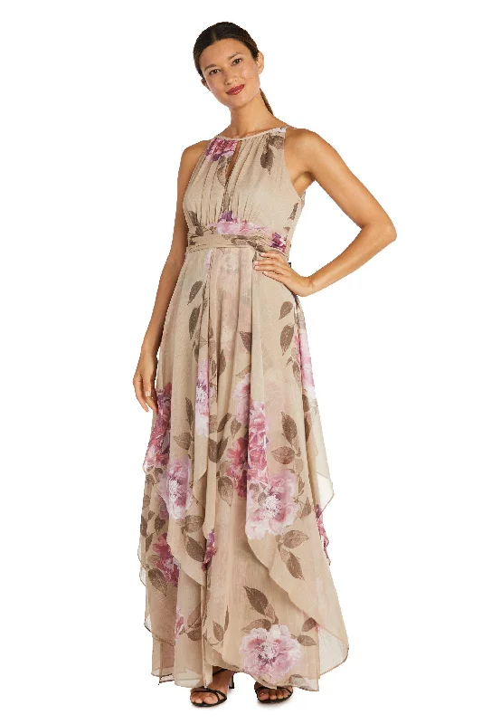 R&M Richards 7908 Long Floral Print Dress