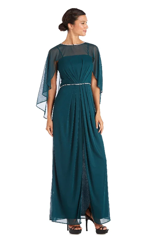 R&M Richards 2461P Long Formal Petite Chiffon Dress