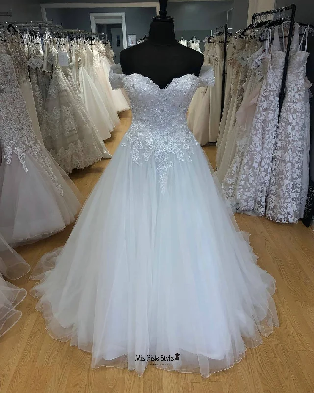 Ball Gown Off Shoulder Sleeves Wedding Dress