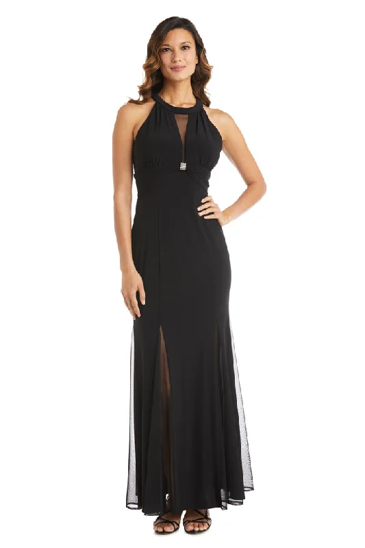 Nightway 22023 Long Halter Formal Evening Dress