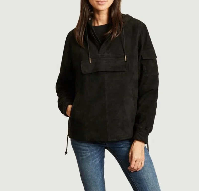 Anchor Anorak Suede In Black