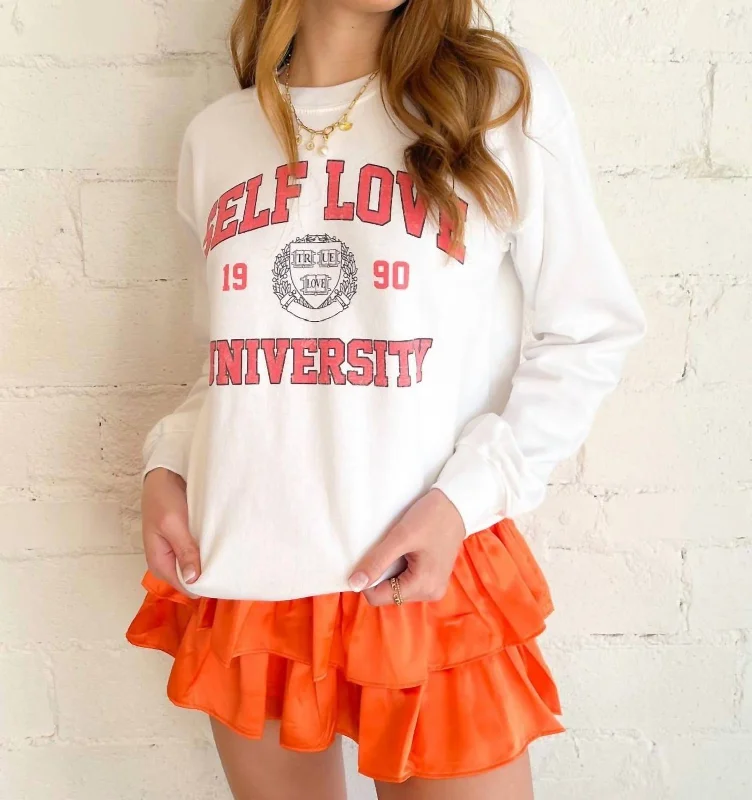 Self Love University Graphic Sweatshirt In White