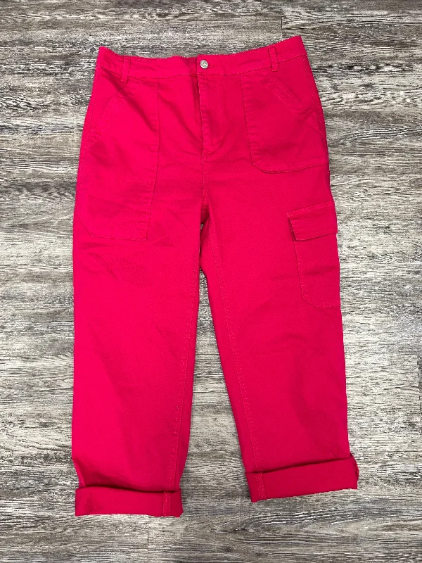 Pink Denim Jeans Cropped Risen, Size 14