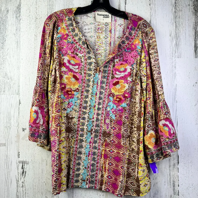 Blouse 3/4 Sleeve By Savanna Jane  Size: S