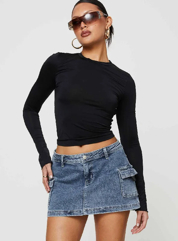 Grishea Low Rise Denim Skirt