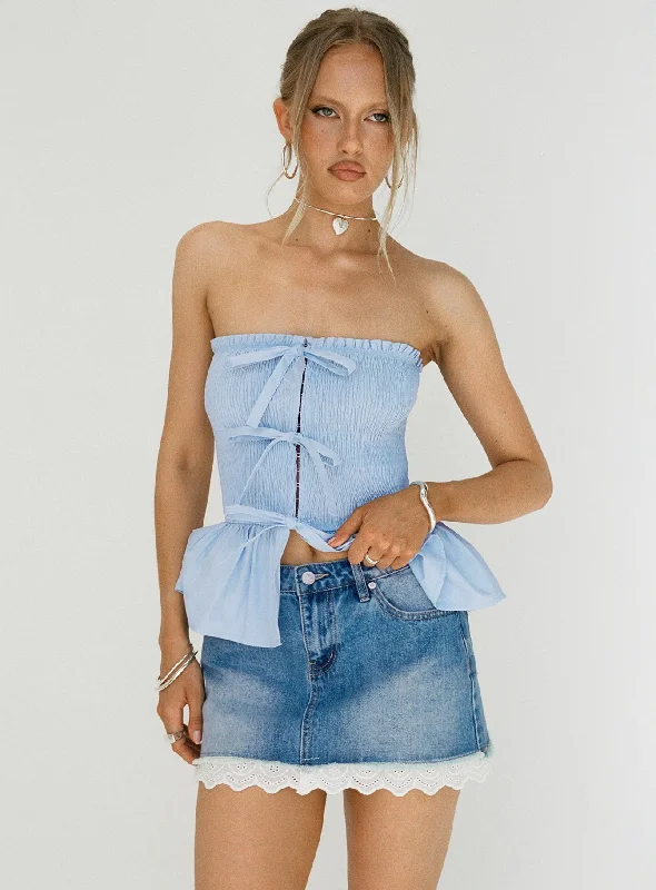 Miyuki Denim Mini Skirt Mid Wash