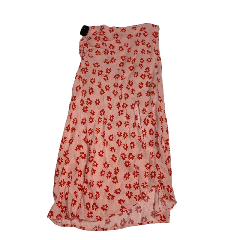 Skirt Midi By Bershka In Pink, Size: S