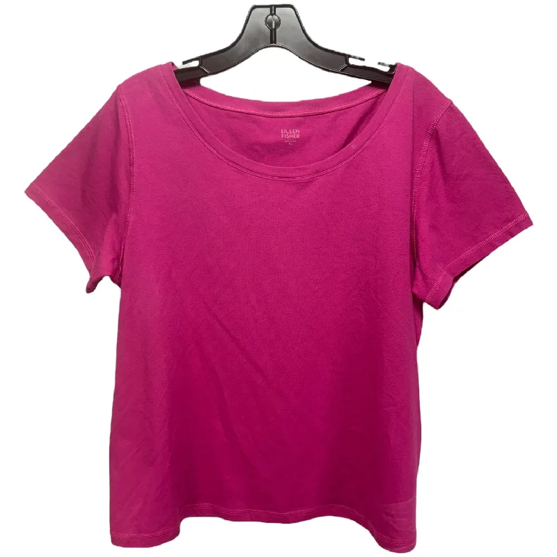 Top Short Sleeve Basic By Eileen Fisher In Pink, Size: Xl