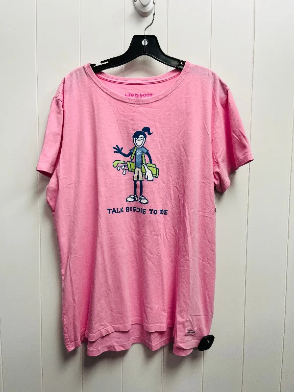 Top Short Sleeve Basic By Life Is Good In Pink, Size: Xl