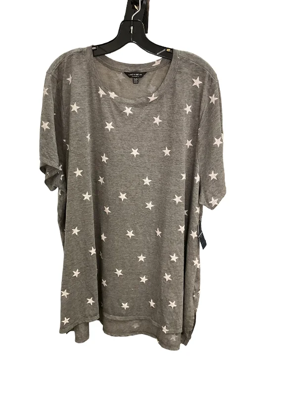 Top Short Sleeve Basic By Lucky Brand In Grey, Size: 3x