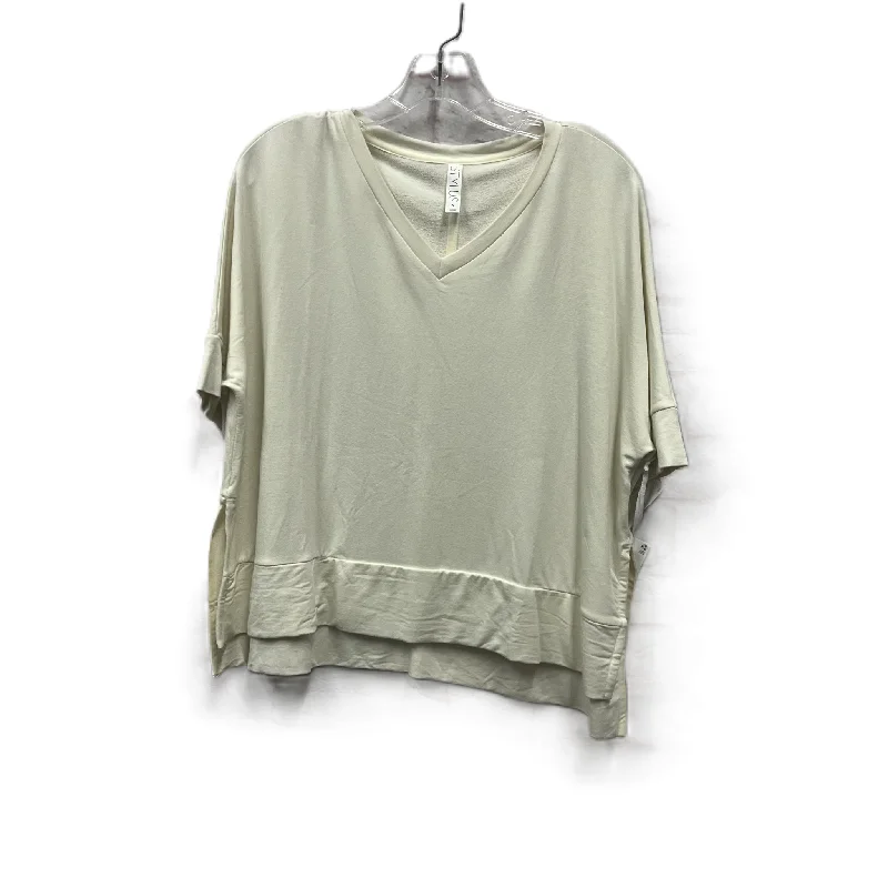 Top Short Sleeve Basic By Stylus In Tan, Size: S