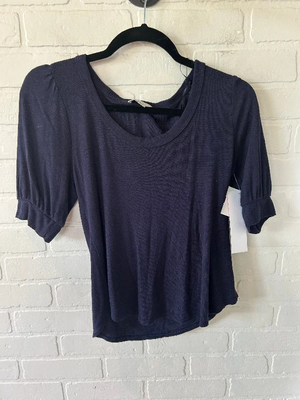 Top Short Sleeve By Allison Joy In Navy, Size: Xs