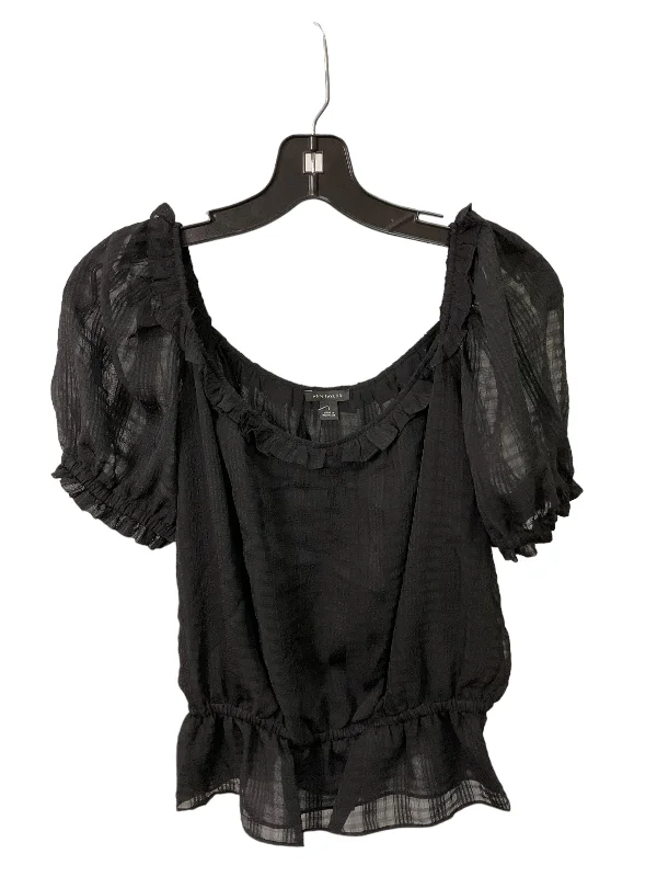 Top Short Sleeve By Ann Taylor In Black, Size: S