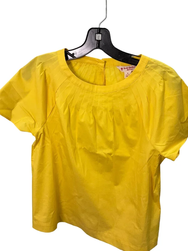 Top Short Sleeve By Brooks Brothers In Yellow, Size: S