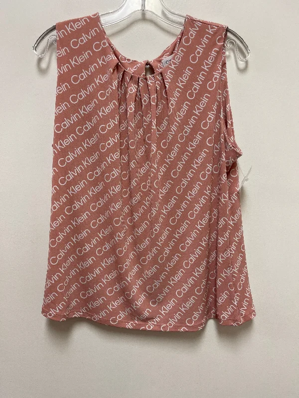 Top Short Sleeve By Calvin Klein In Pink, Size: Xl