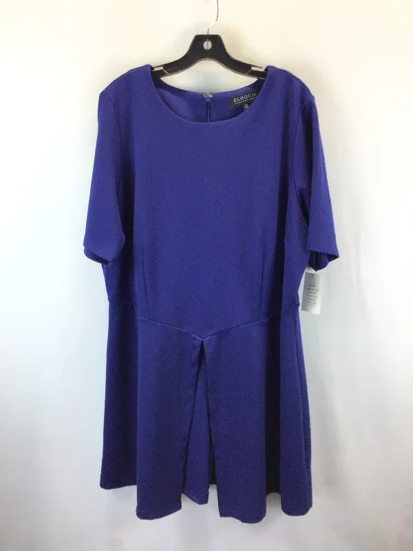 Top Short Sleeve By Eloquii In Blue, Size: 24