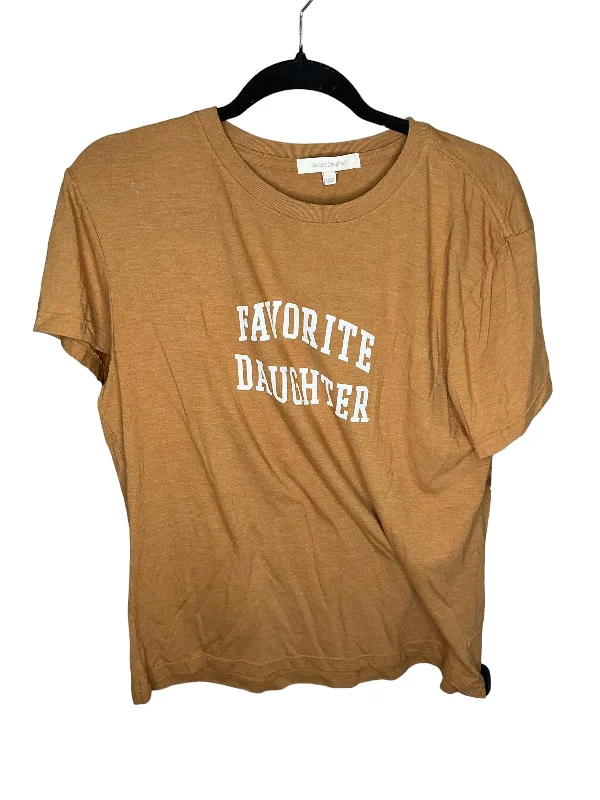 Top Short Sleeve By Favorite Daughter In Brown, Size: L