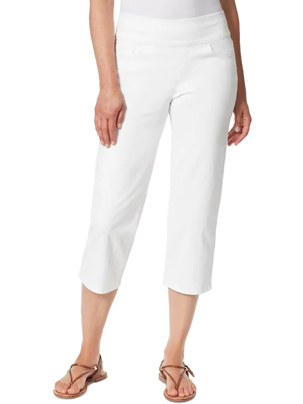 Amanda Womens High Rise Pull On Capri Jeans