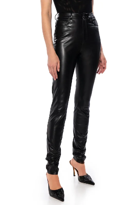 BUTTERY FAUX LEATHER PANTS IN BLACK