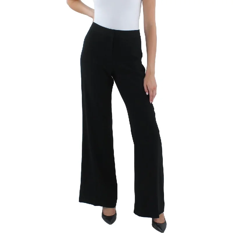 Melanie Womens Crinkled High Rise Wide Leg Pants