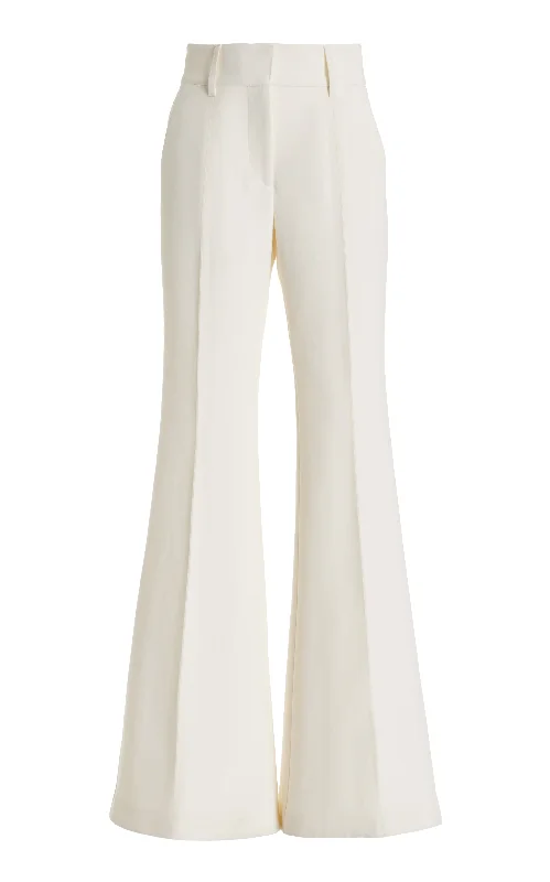 Rhein Pant in Ivory Silk Wool Cady