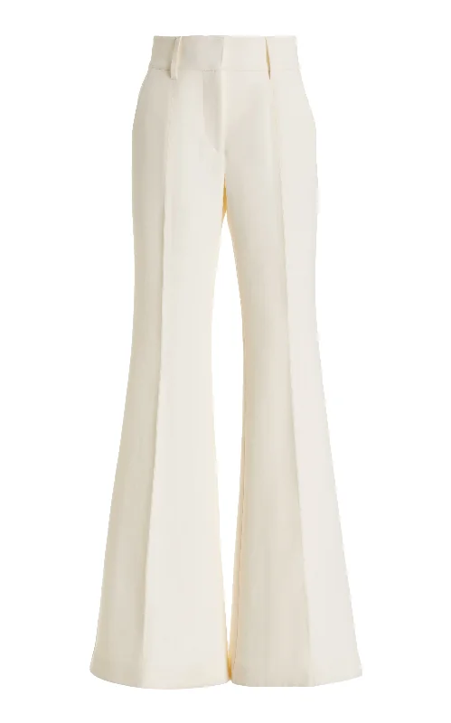 Rhein Pant in Ivory Wool Silk Cady