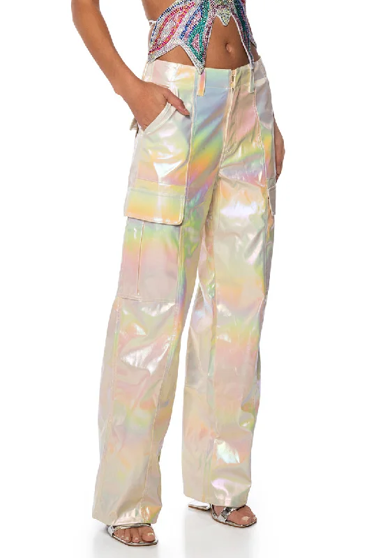 SUPER ASTRONOMICAL WIDE LEG IRIDESCENT CARGO PANT