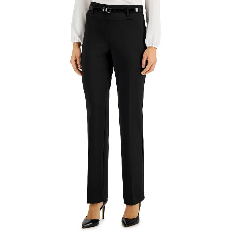 Womens High Rise Belted Bootcut Pants