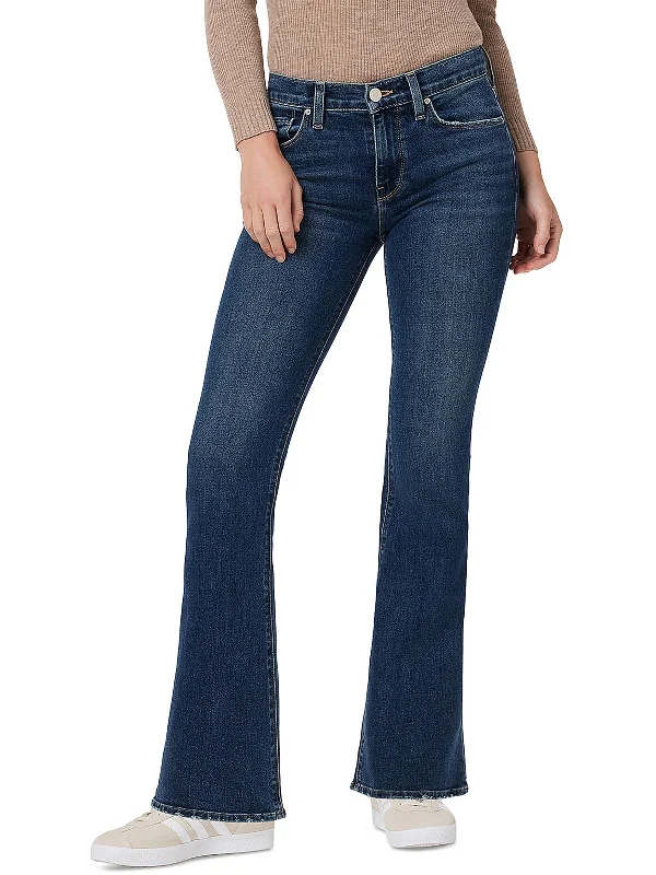 Womens High Rise Solid Bootcut Jeans