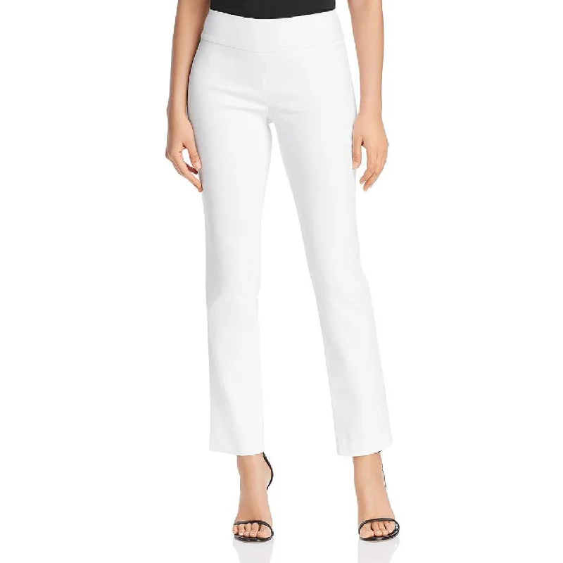 Womens Pull On Mid-Rise Straight Leg Pants