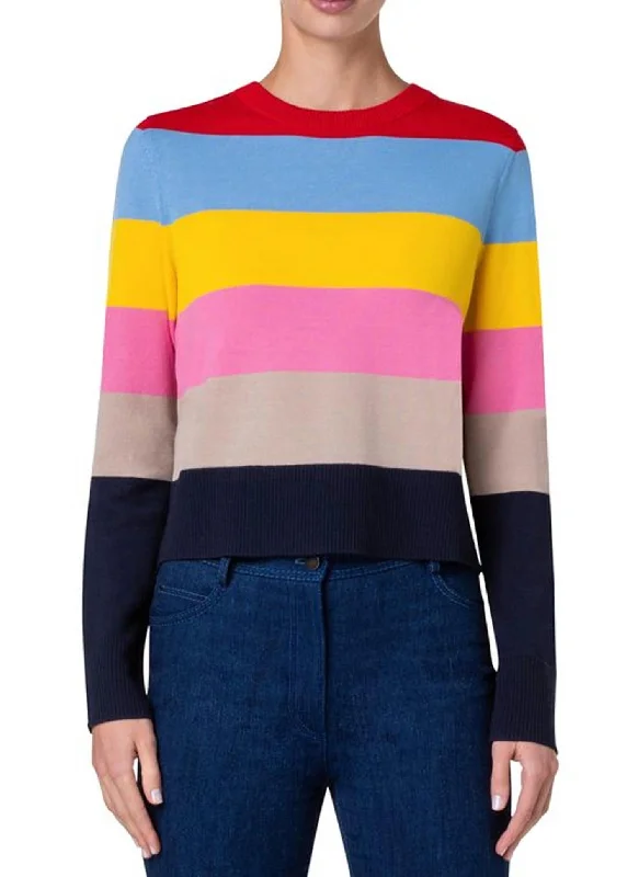 Colorblock Knit Sweater In Multi