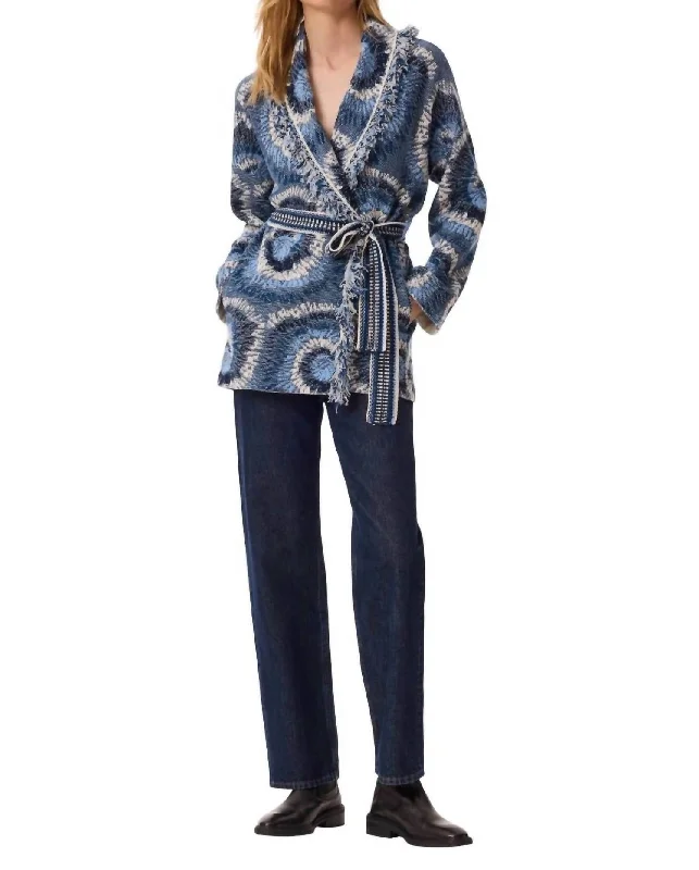 Miko Jacket In Shibori Bleu