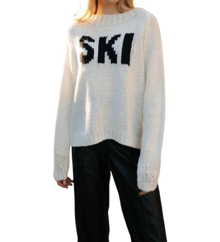 Ski Crochet Sweater In White