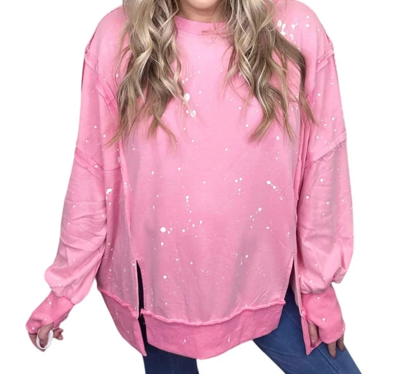 Splash Of Greatness Sweatshirt In Pink