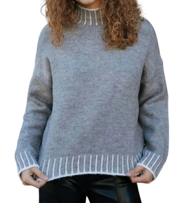 Stitched Sweater In Charcoal