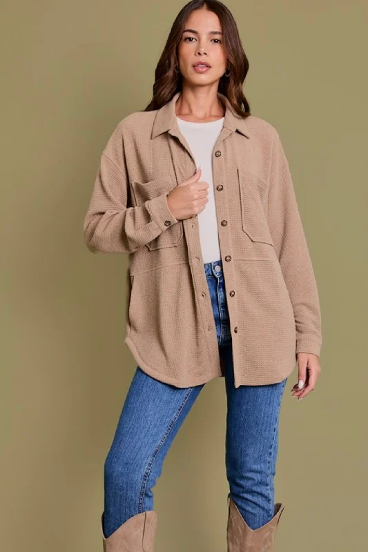 Textured Button Down Shirt Jackets - 2 Colors!