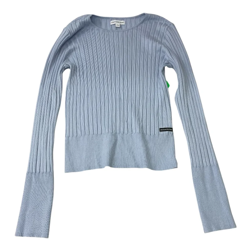 Top Long Sleeve By Calvin Klein In Blue, Size: M