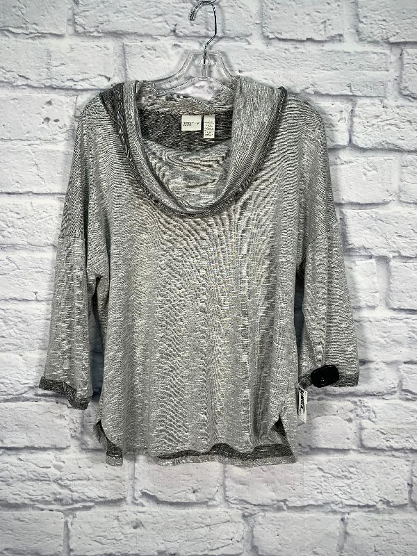 Top Long Sleeve By Chicos In Grey, Size: M