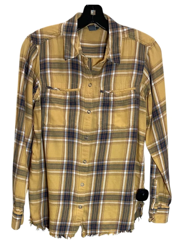 Top Long Sleeve By Eddie Bauer In Yellow, Size: S