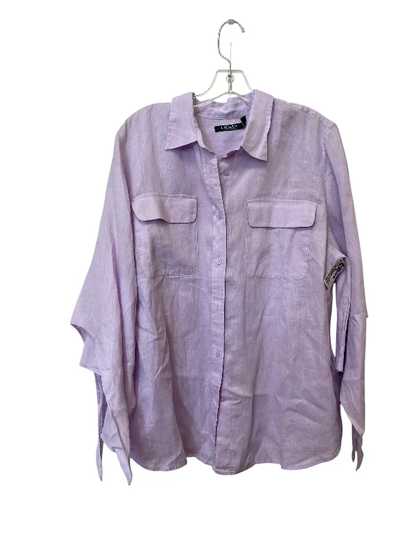 Top Long Sleeve By Lauren By Ralph Lauren In Purple, Size: 2x