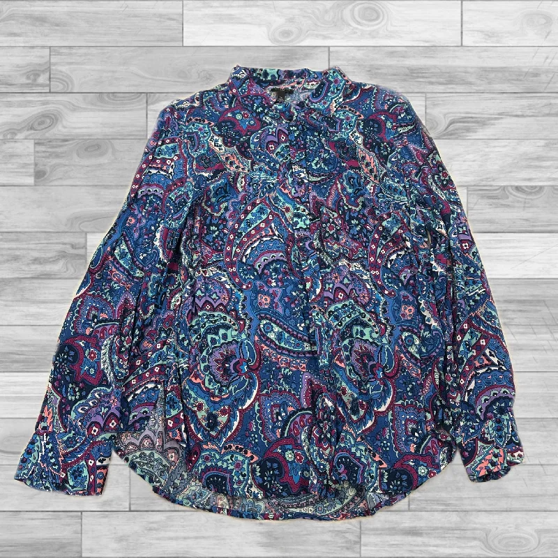 Top Long Sleeve By Talbots In Multi-colored, Size: Lp