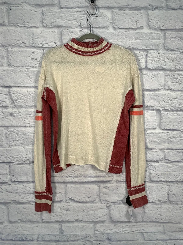 Top Long Sleeve By We The Free In Cream & Red, Size: Xs