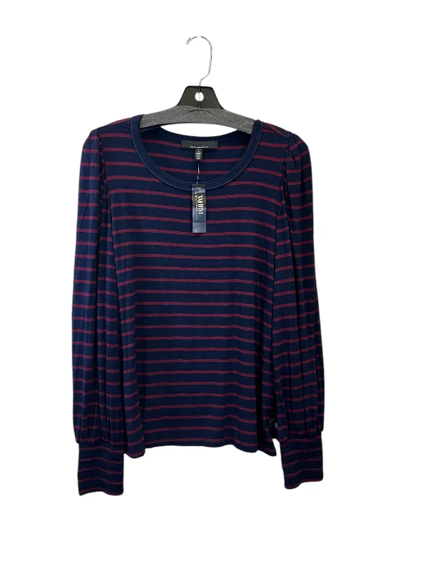 Top Long Sleeve By White House Black Market In Blue & Purple, Size: L