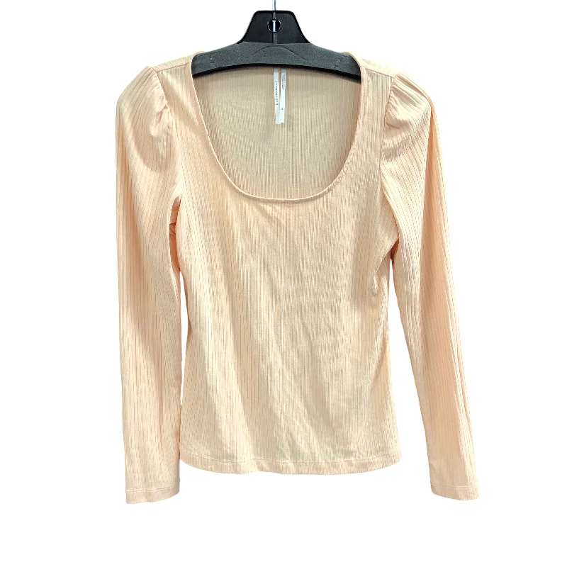 Top Long Sleeve Designer By Anthropologie In Peach, Size: Xs