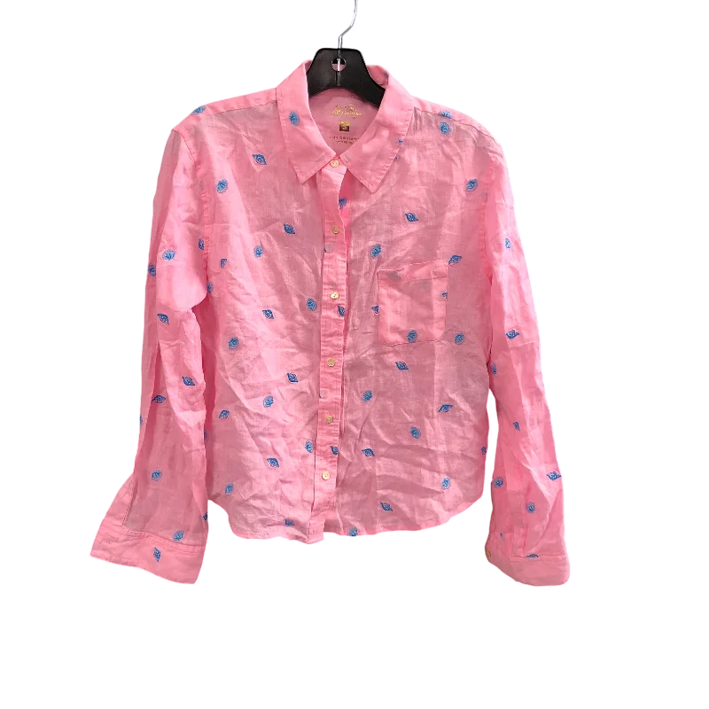 Top Long Sleeve Designer By Lilly Pulitzer In Pink, Size: S