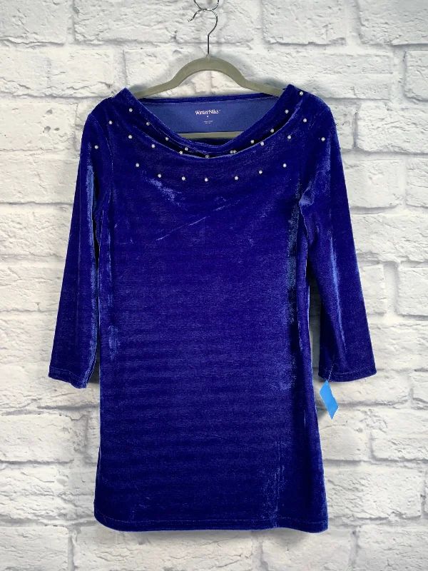 Tunic Long Sleeve By Clothes Mentor In Blue, Size: S